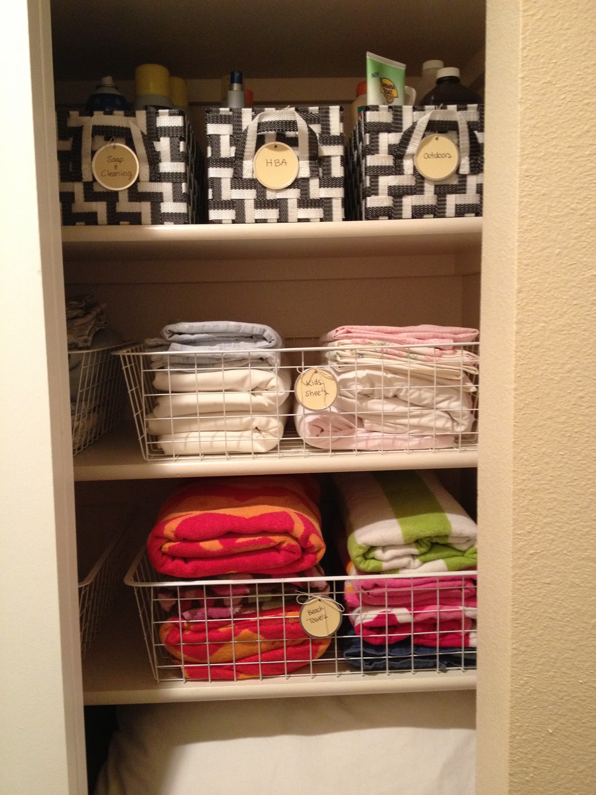 Organized Linen Closet with Me Tyree