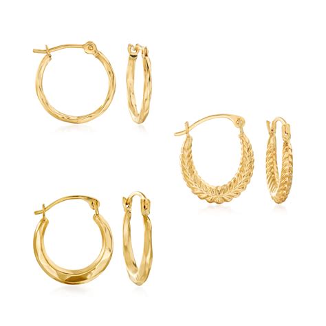 Gold Huggie Earrings Set Of&nbsp;3