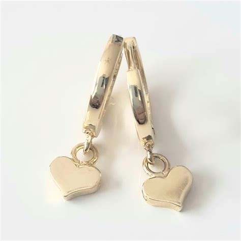 Hoop Earrings With Dangle&nbsp;Heart