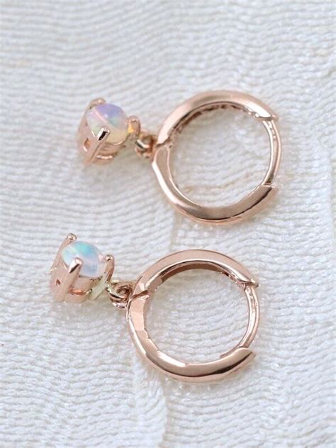 Opal Huggie Drop&nbsp;Earrings