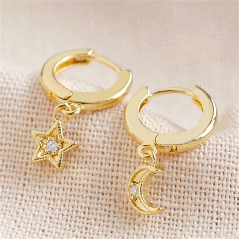 Huggie Hoop Earrings With&nbsp;Charm
