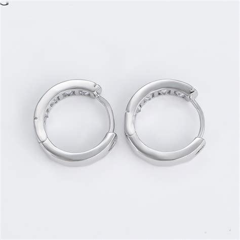 Silver Huggie Hoop Earrings With&nbsp;Charm