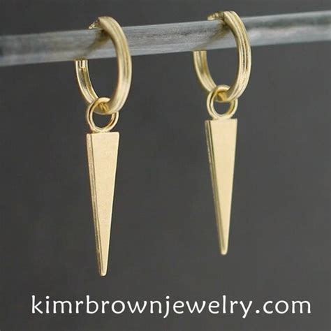 Solid Gold Spike Huggie&nbsp;Earrings