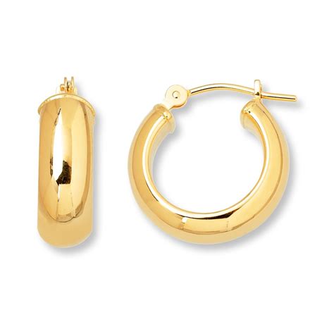 Hoop Earrings 14K Yellow Gold&nbsp;15Mm